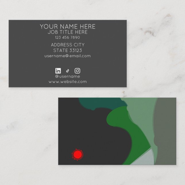 Tarjeta De Visita Green Hills Business Card (Anverso / Reverso)
