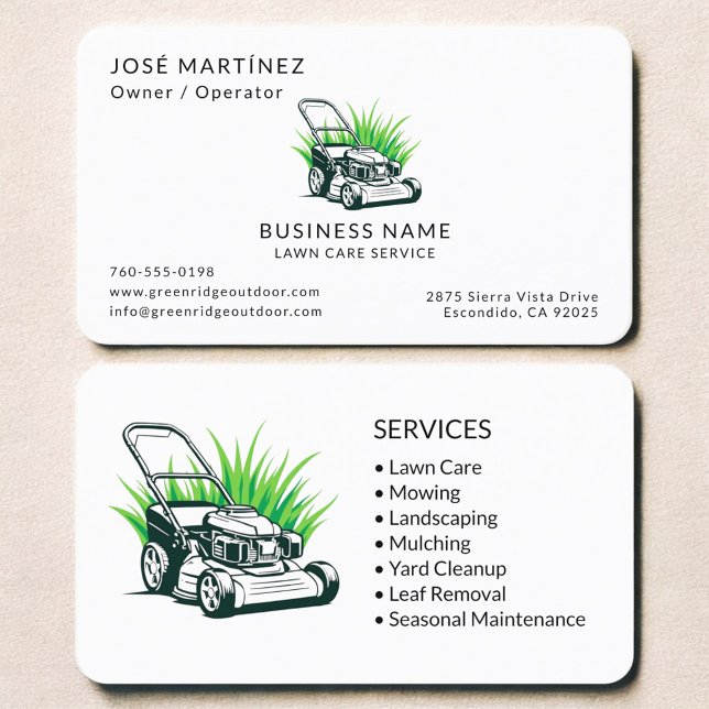 Tarjeta De Visita Green Lawn Care and Landscaping Service (Subido por el creador)