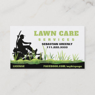 Tarjeta De Visita *~* Green Lawn Care Landscaping Grass Modern