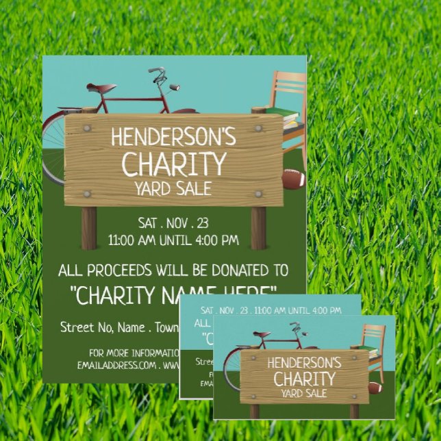 Tarjeta De Visita Green Lawn, Charity Yard Sale Event Publicidad (Subido por el creador)