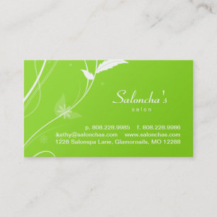 Tarjeta De Visita Green Leaf Salon Spa o Landscaping Business Card