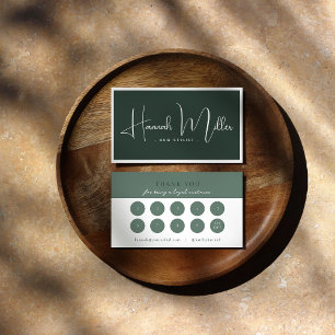 Tarjeta De Visita Green   Lealtad Minimalista elegante y moderna