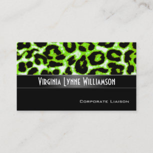 Tarjeta De Visita Green Leopard Modern Professional Card