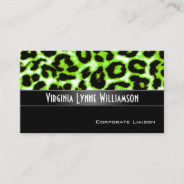 Tarjeta De Visita Green Leopard Modern Professional Card