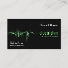 Tarjeta De Visita Green Lightning Electrical Strike Electrician
