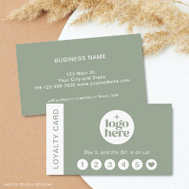 Tarjeta De Visita Green Logo Modern Professional Loyalty Card