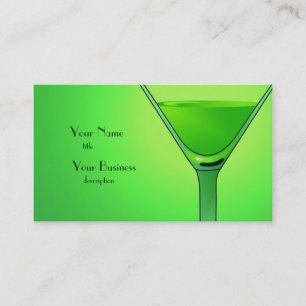 Tarjeta De Visita Green Martini Cocktail Business Card