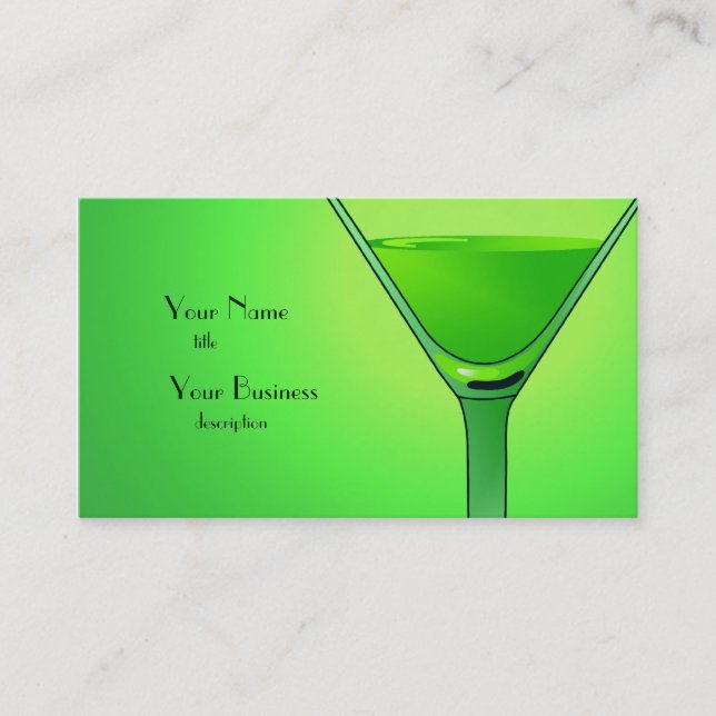 Tarjeta De Visita Green Martini Cocktail Business Card (Anverso)