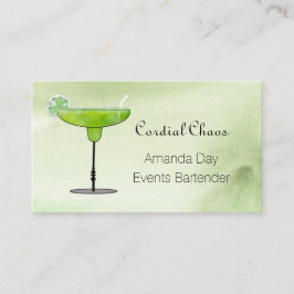 Tarjeta De Visita Green Martini Glass with Fruit Business Card