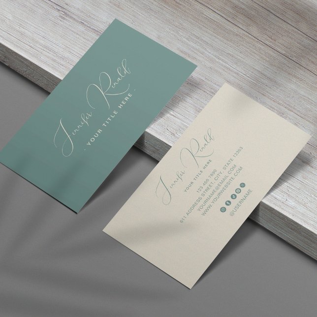 Tarjeta De Visita Green Modern Elegant Minimalist Business Card (Subido por el creador)