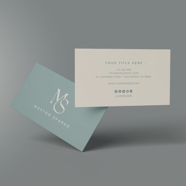 Tarjeta De Visita Green Modern Elegant Minimalist Business Card (Subido por el creador)