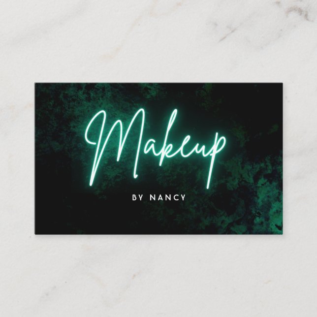 Tarjeta De Visita Green Neon Makeup (Anverso)