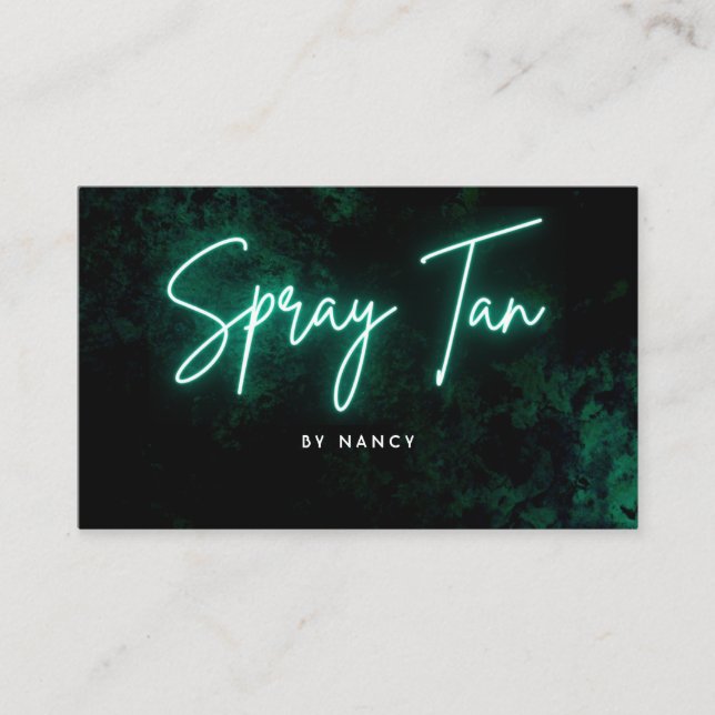 Tarjeta De Visita Green Neon Spray Tan (Anverso)
