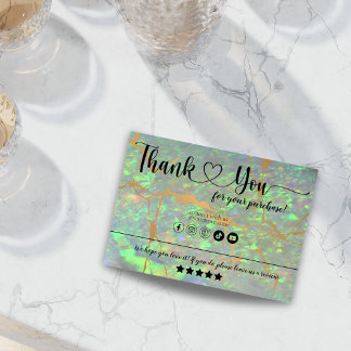 Tarjeta De Visita Green Opal moderno de Glam Gracias