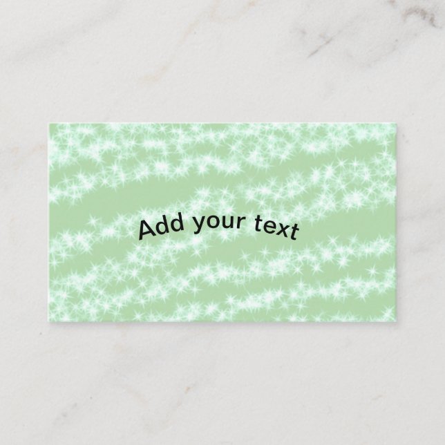 Tarjeta De Visita Green pastel glitter sparkle name text boho retro  (Anverso)