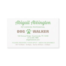 Green Paw Imprime Dog Walker Business Card