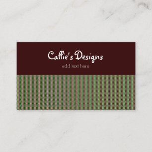 Tarjeta De Visita Green Plaid with Chocolate Brown