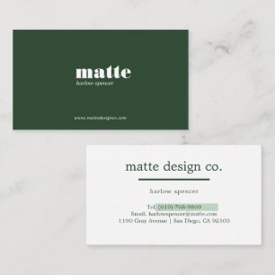 Tarjeta De Visita Green   Profesional Minimalista elegante y moderno