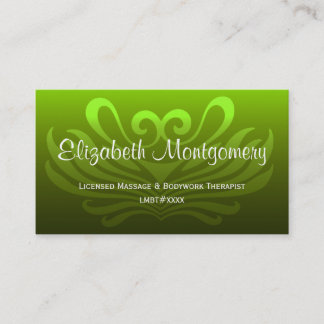 Tarjeta De Visita Green Professional Massage / Yoga Business Card