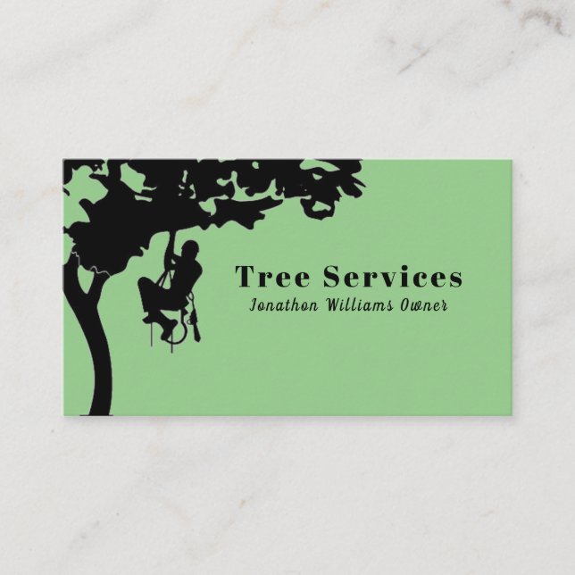 Tarjeta De Visita Green Professional Tree Trimming Service (Anverso)