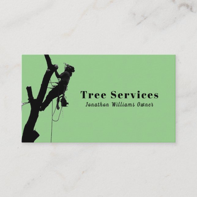 Tarjeta De Visita Green Professional Tree Trimming Service (Anverso)