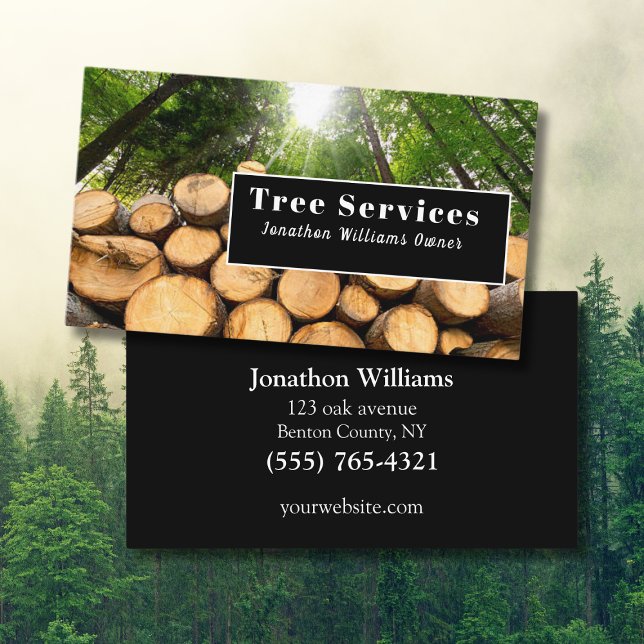 Tarjeta De Visita Green Professional Tree Trimming Service (Subido por el creador)