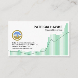 Tarjeta De Visita Green Profitability Share Graph Financial Advisor