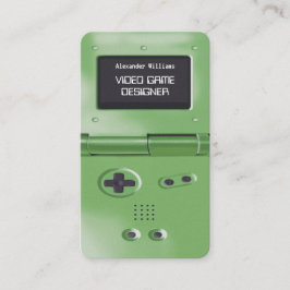 Tarjeta De Visita Green Retro Style Gaming Console Game Designer