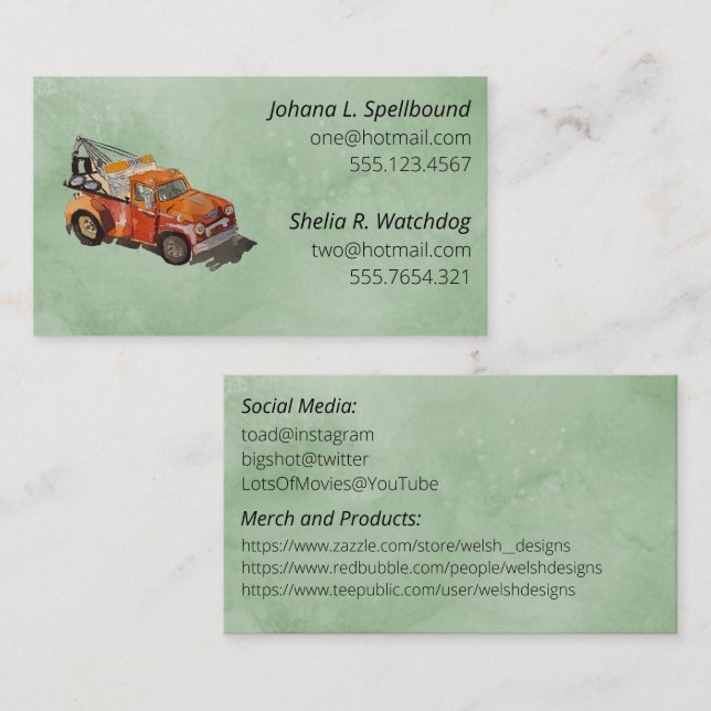 Tarjeta De Visita Green Social introduction calling card-wrecker (Anverso / Reverso)