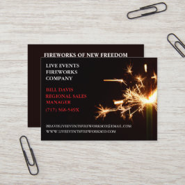 Tarjeta De Visita Green Sparkler Julio 4ª Tienda Fuegos artificiales