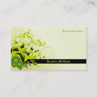 Green Swirls Grunge Business Card TBA 3/31/2011