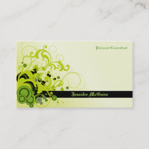 Tarjeta De Visita Green Swirls Grunge Business Card TBA 3/31/2011