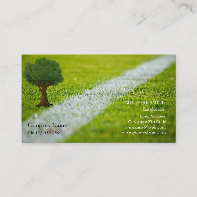 Tarjeta De Visita Green Tree Garden Lawrence Care y Landscape Busine (Anverso)