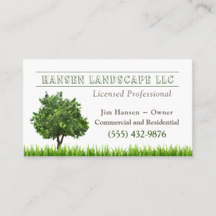 Tarjeta De Visita Green Tree Landscaping Yard Tree Service