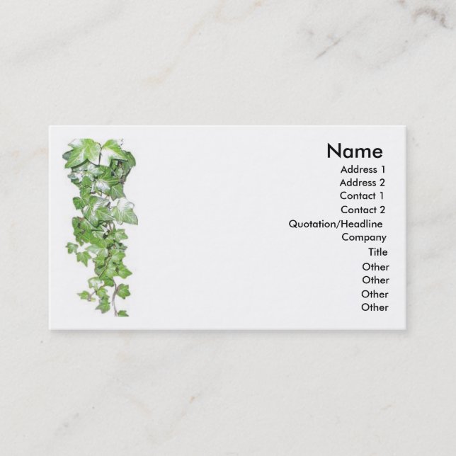 Tarjeta de visita Green Vine (Anverso)