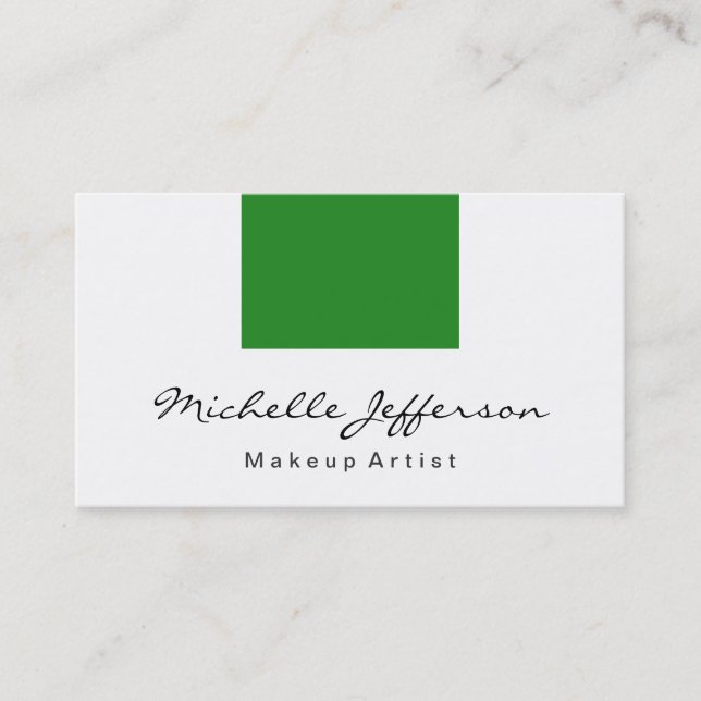 Tarjeta De Visita Green White Professional Trendy Business Card (Anverso)