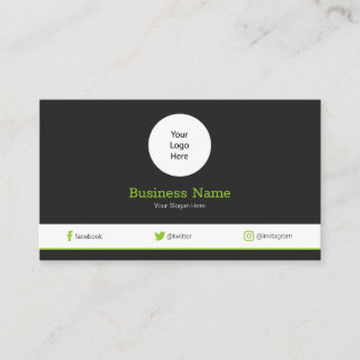 Tarjeta De Visita Green Your Logo Perfil moderno de los medios socia