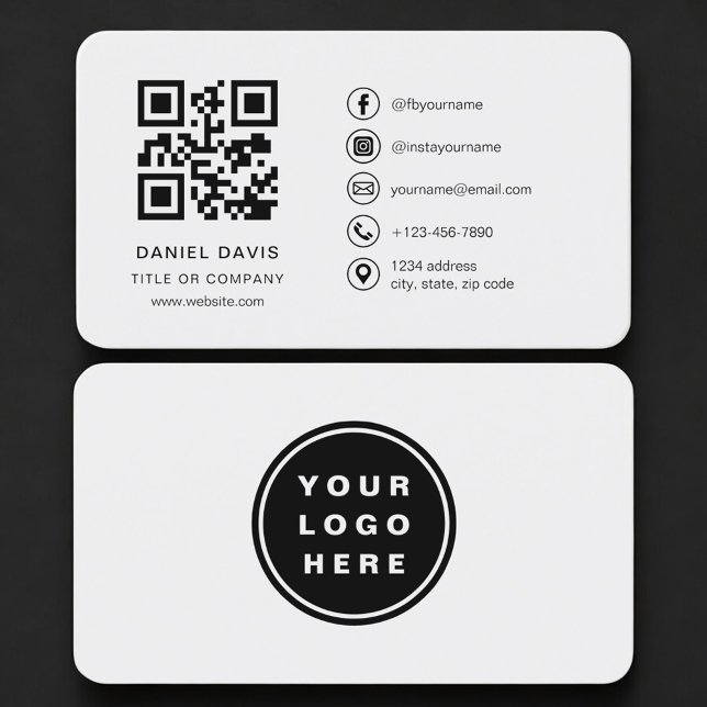 Tarjeta De Visita Grey Logo QR Code Professional (Subido por el creador)