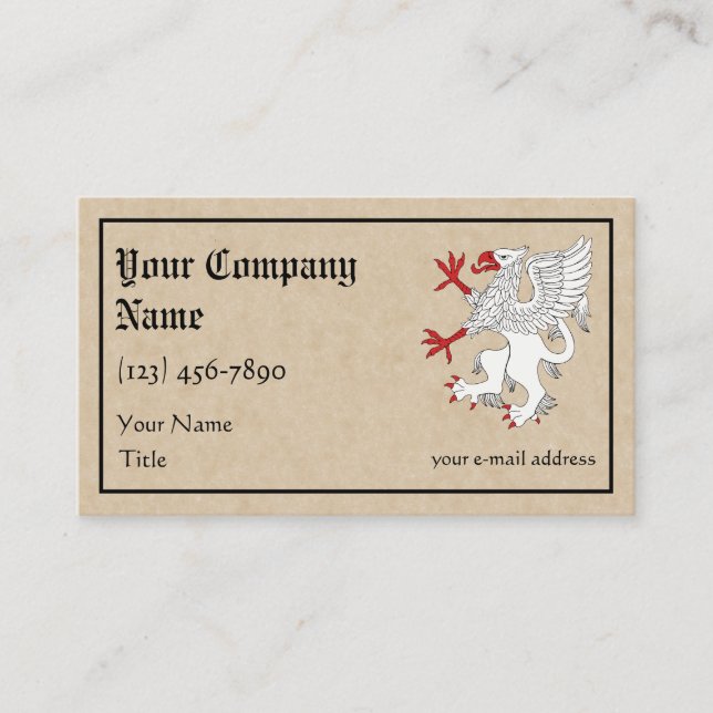 Tarjeta De Visita Griffin Rampant Argent (Anverso)