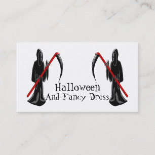 Tarjeta De Visita Grim Reaper Halloween Fancy Dress