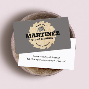 Tarjeta De Visita Grinización de Stump   Servicio de árbol y elimina
