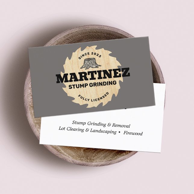 Tarjeta De Visita Grinización de Stump | Servicio de árbol y elimina (Subido por el creador)