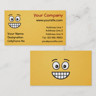 Tarjeta De Visita Grinning Face con los ojos abiertos