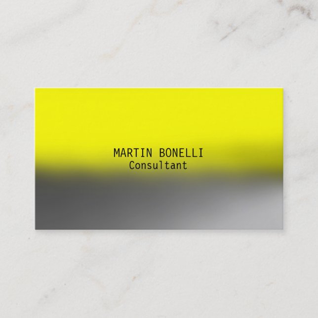 Tarjeta De Visita Gris amarillo claro y atractivo exclusivo (Anverso)