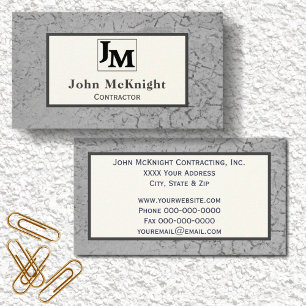 Tarjeta De Visita Gris Asphalt Grunge Masculine