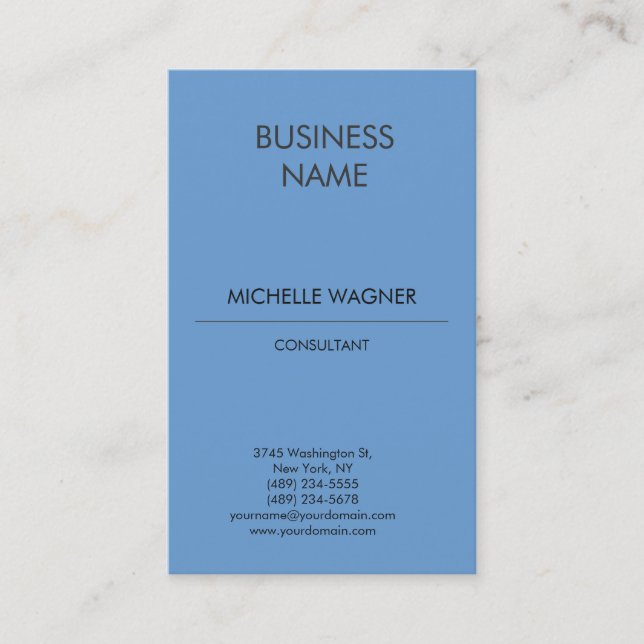 Tarjeta De Visita Gris azul elegante y moderno profesional (Anverso)