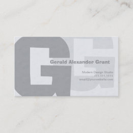 Tarjeta De Visita Gris azul grande retro elegante G