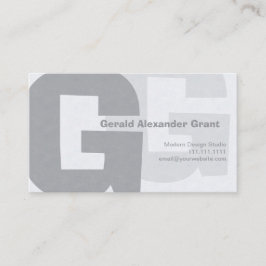 Tarjeta De Visita Gris azul grande retro elegante G