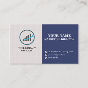 Tarjeta de visita gris azul minimalista