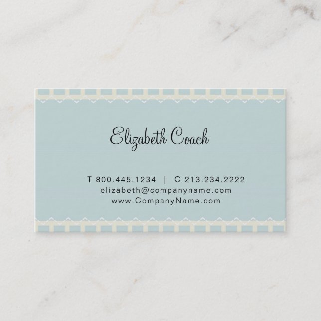 Tarjeta De Visita Gris azul vintage (Anverso)